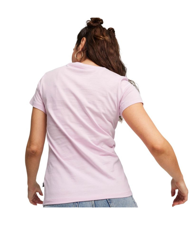 Camiseta Puma Essentials + Bordado Lilás Mulher