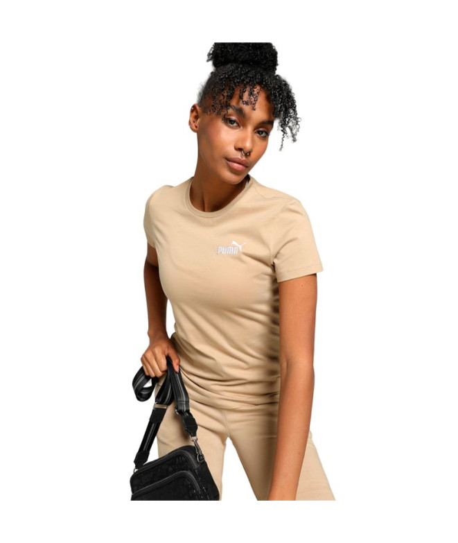Camiseta Puma Essentials + Bordado Castanho Mulher