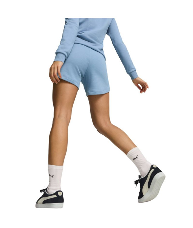 Pantalon Puma Essentials 5" High Waist Blue Femme