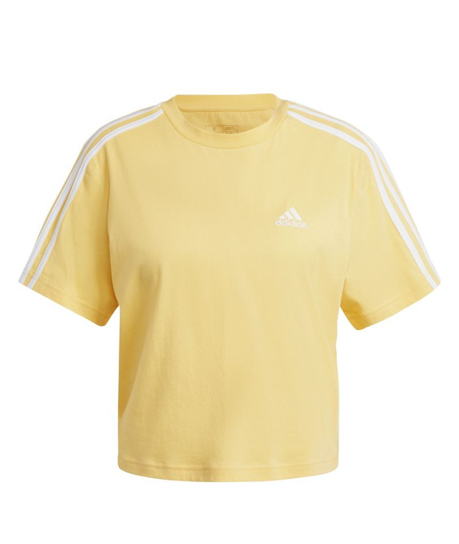 Camiseta adidas Future Icons 3 Bandas Mujer Amarillo