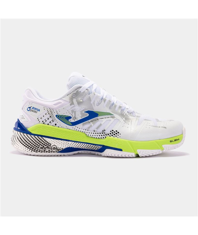 Chaussures par Tennis Joma Slam 2402 Blanc Fluor Jaune Royal Homme