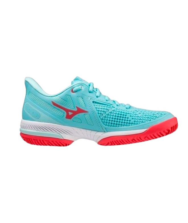 Chaussures Tennis Mizuno de Wave Exceed Tour 5 CC Bleu Femme