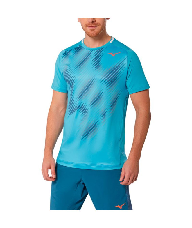 Camiseta de Tenis Mizuno Shadow Graphic Azul Hombre