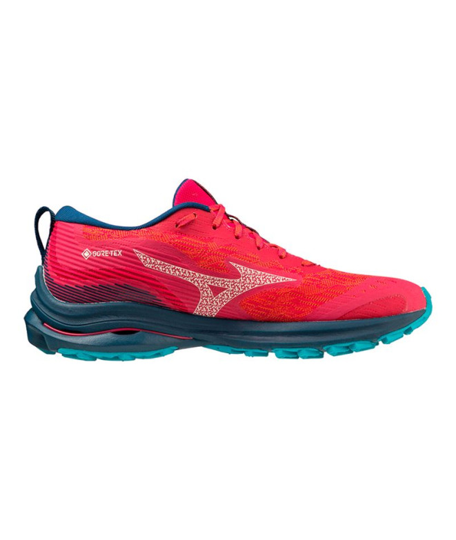 Chaussures Trail Mizuno Rider de Wave Gore-Tex Rose foncé Femme