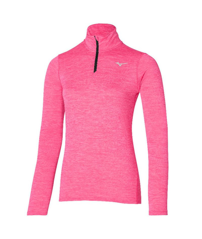 Camiseta Fitness Mizuno de Impulse core Half-Zip Rosa Mulher