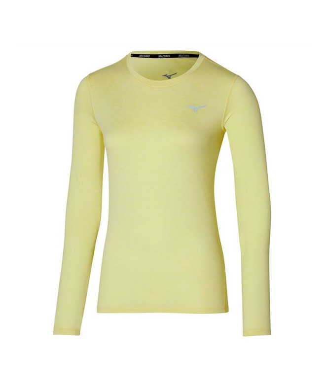 Camiseta Fitness Mizuno do núcleo Impulse Amarelo Mulher