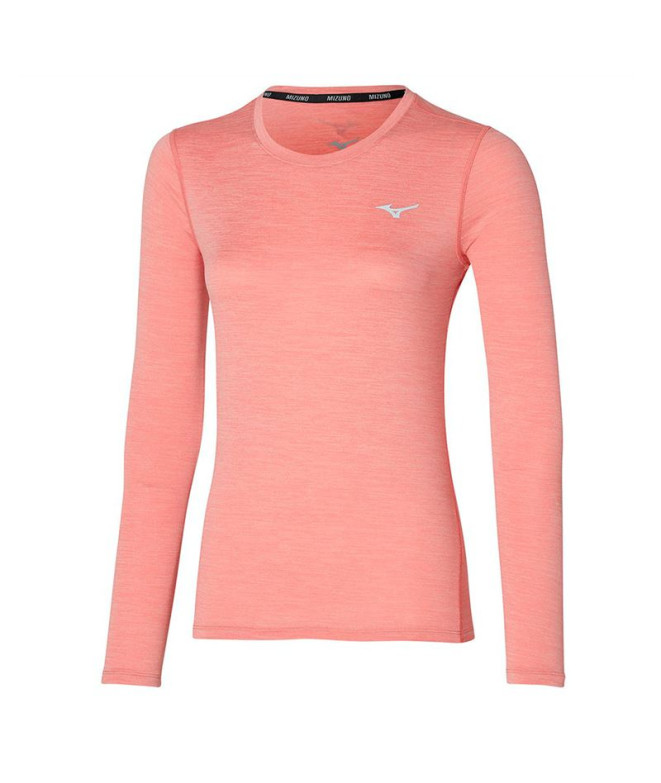 T-shirt Fitness Mizuno de Impulse core Salmon red Femme