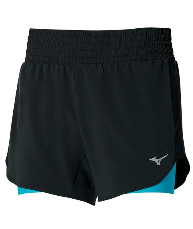 Pantalon Running Mizuno de 2In1 4.5 Noir Femme