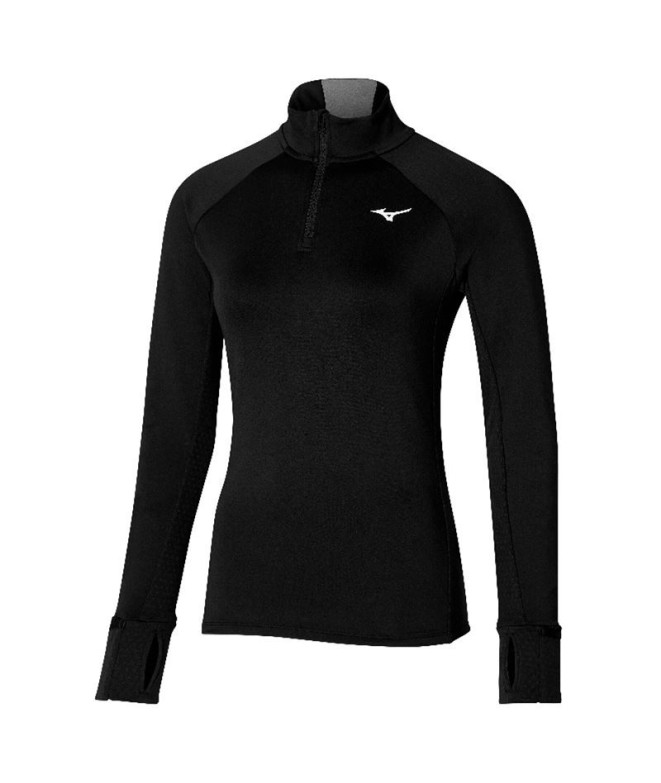 Moletom Running Mizuno de Warmalite Half-Zip Preto mulher