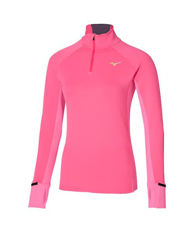 Moletom Running Mizuno de Warmalite Half-Zip Rosa mulher