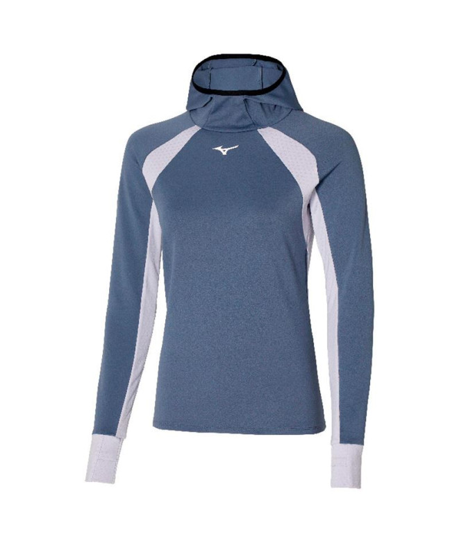 Sweat Running Mizuno de Warmalite Hooded Blue femme