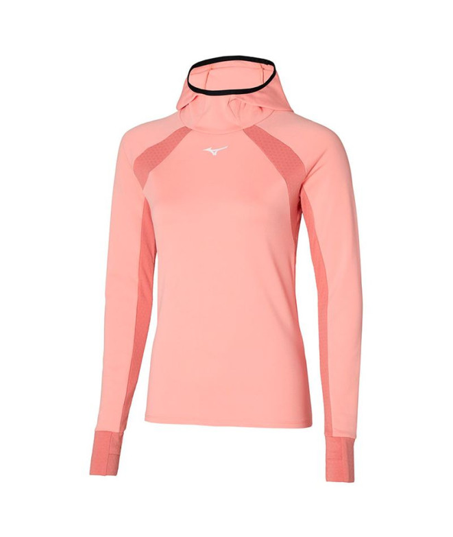 Sweat Running Mizuno by Warmalite Hooded Peach Pink femme