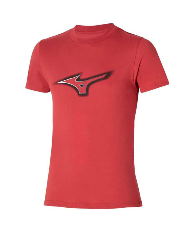 Camiseta Fitness Mizuno de RB Logo Tile vermelho Homem