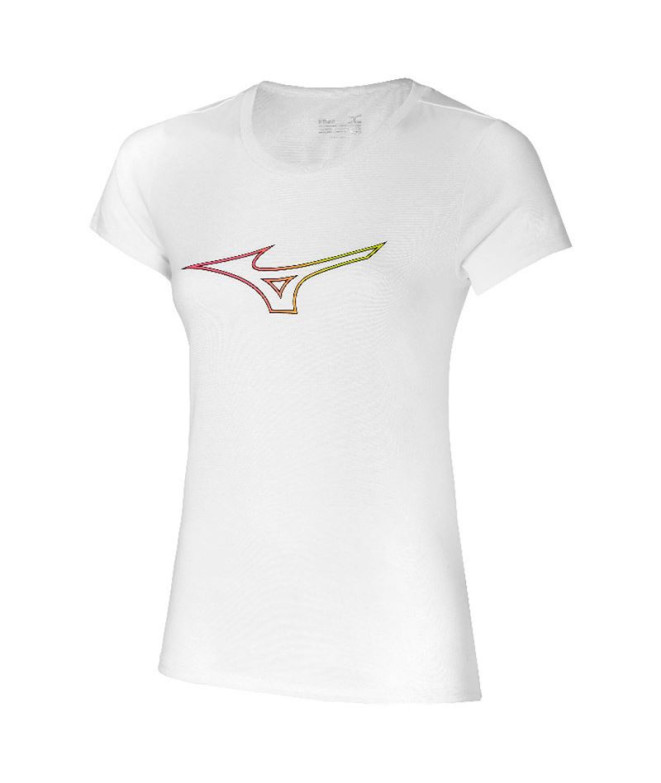 Camiseta de Fitness Mizuno RB Logo Branco mulher