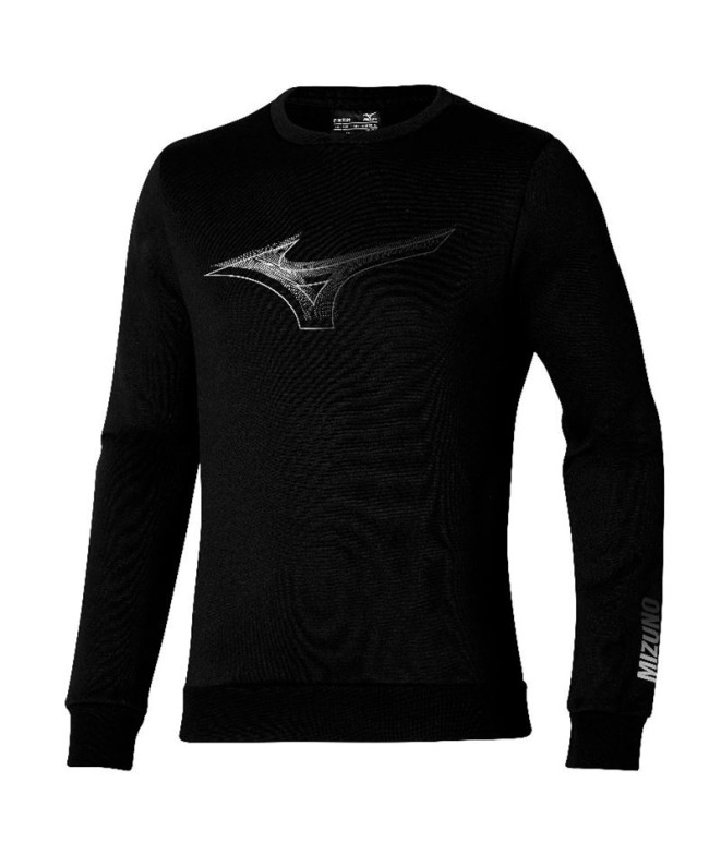 Sudadera de Fitness Mizuno Release Crew Sweat Negro Hombre