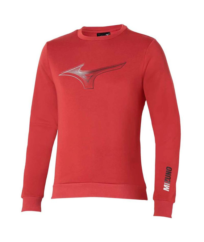 Sudadera de Fitness Mizuno Release Crew Sweat Rojo teja Hombre