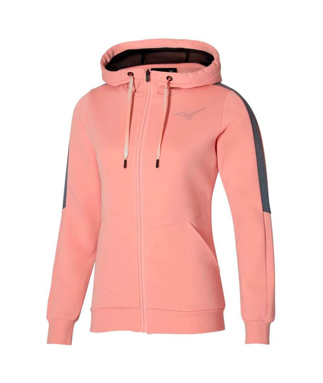 Veste Fitness Mizuno de Release Sweat Peach Pink femme