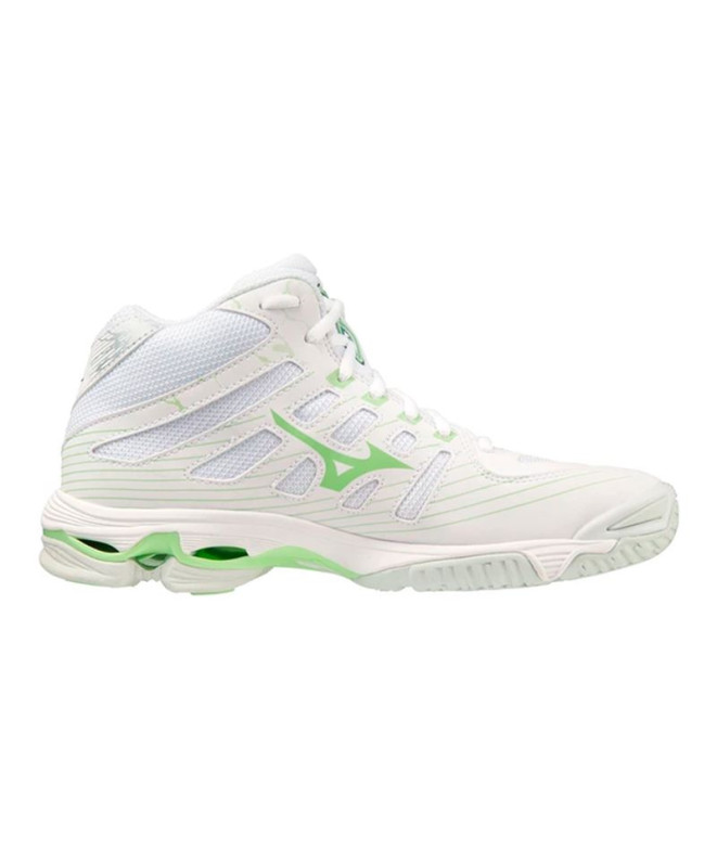 Chaussures de Volley-ball Mizuno Wave Voltage Mid White Femme