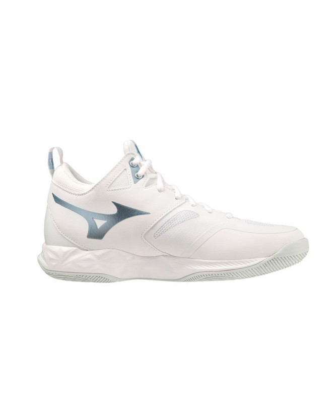 Chaussures Volley-ball Mizuno de Wave Dimension Mid White Femme