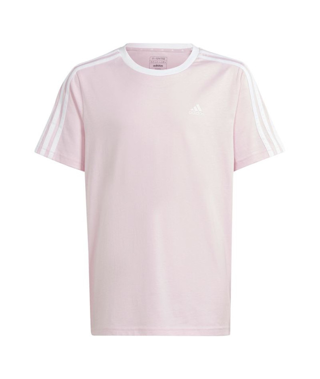 Camiseta adidas 3 Bandas Menina Rosa