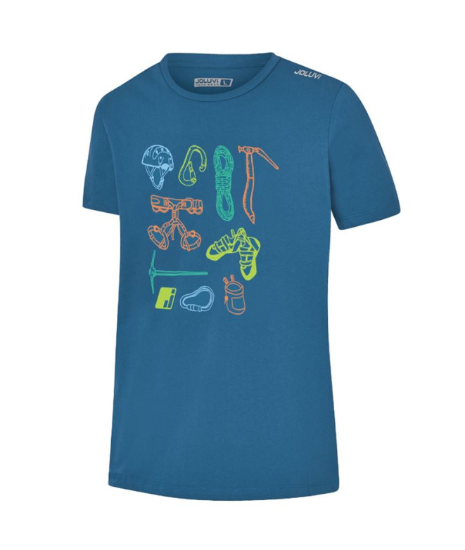 Camiseta de Montanha Joluvi Elementos de escalada Azul