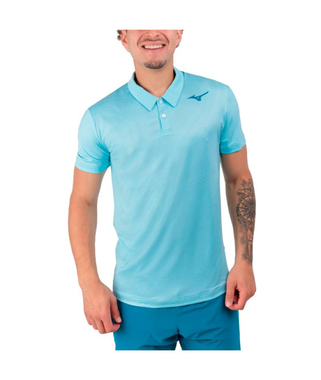 Polo De Tennis Mizuno Charge Shadow Homme Blue