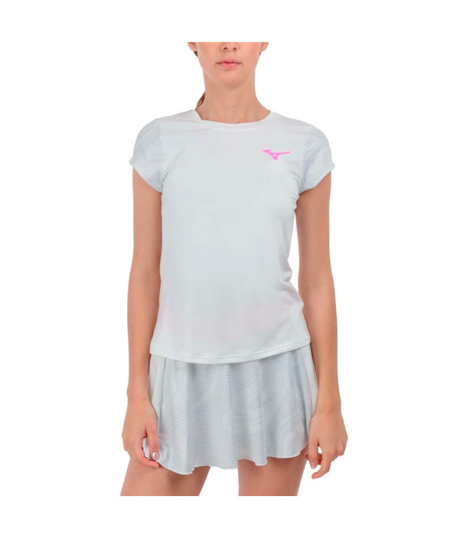 Camiseta de Pádel Mizuno Charge Impresso Mulher Branco