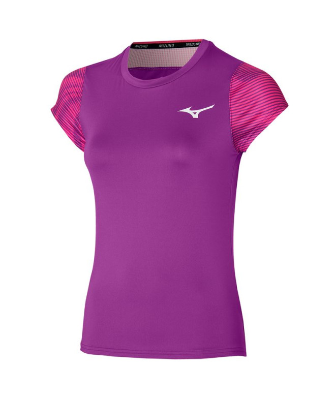 Camiseta by Pádel Mizuno Charge Printed Mulher Purple