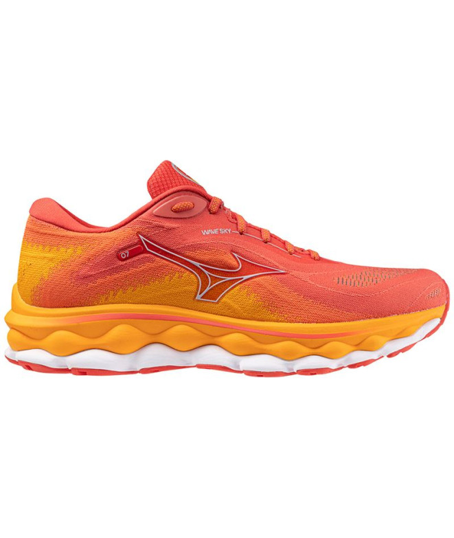 Chaussures de Running Mizuno Wave Sky 7 Homme Rouge
