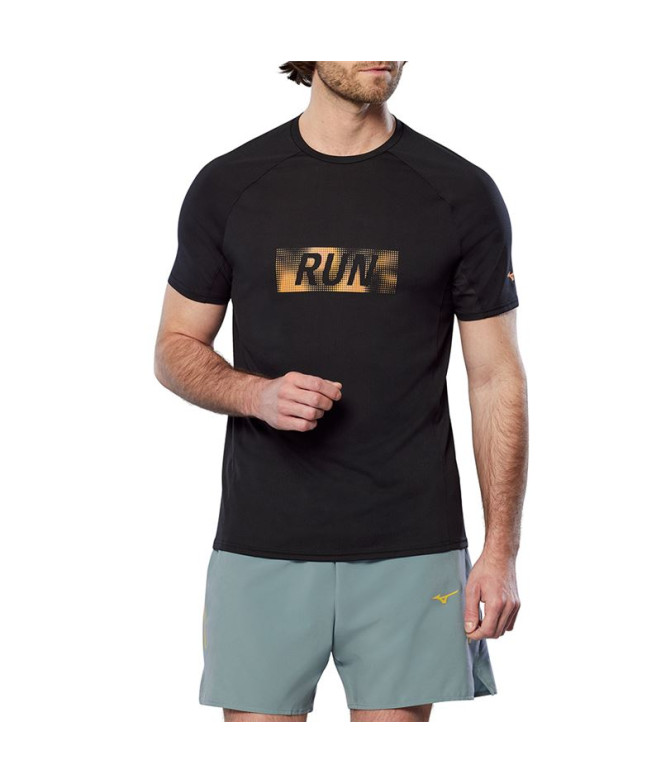 Camiseta de Running Mizuno Dryaeroflow Graphic Hombre Negro
