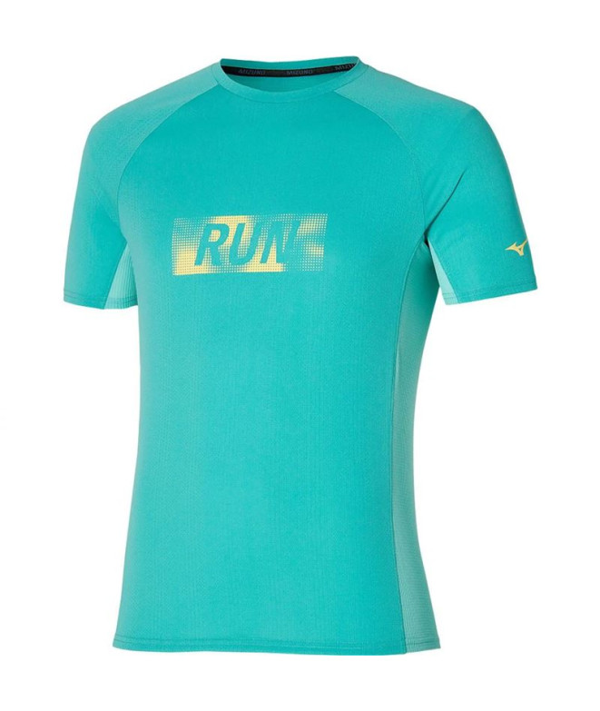 Camiseta de Running Mizuno Dryaeroflow Graphic Hombre Verde