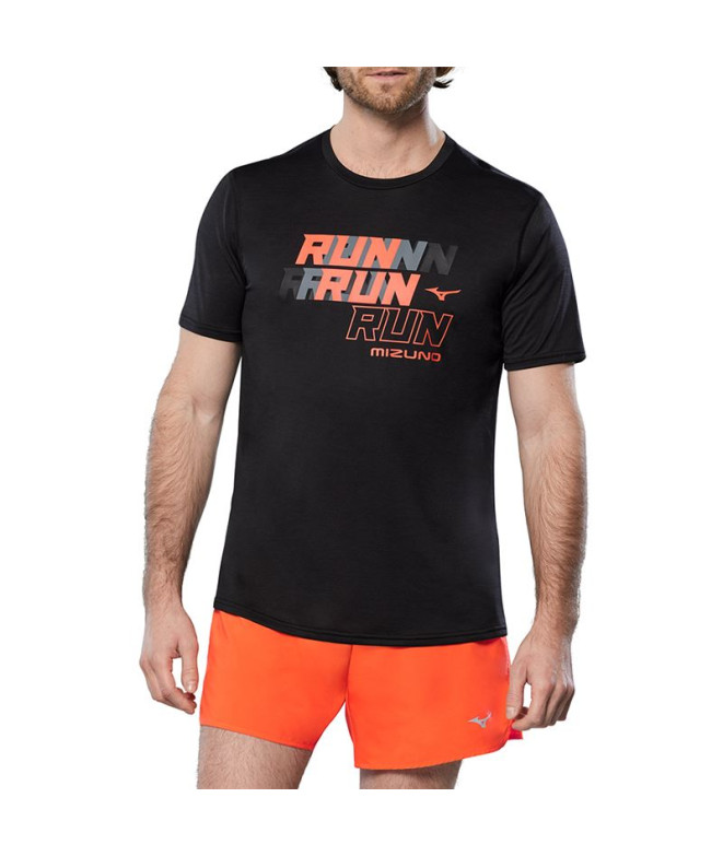T-shirt de Running Mizuno  Core Run Homme Noir