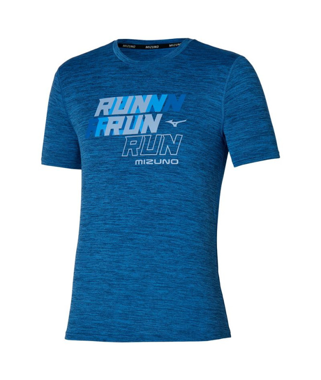 Camiseta de Running Mizuno Core Run Homem Azul