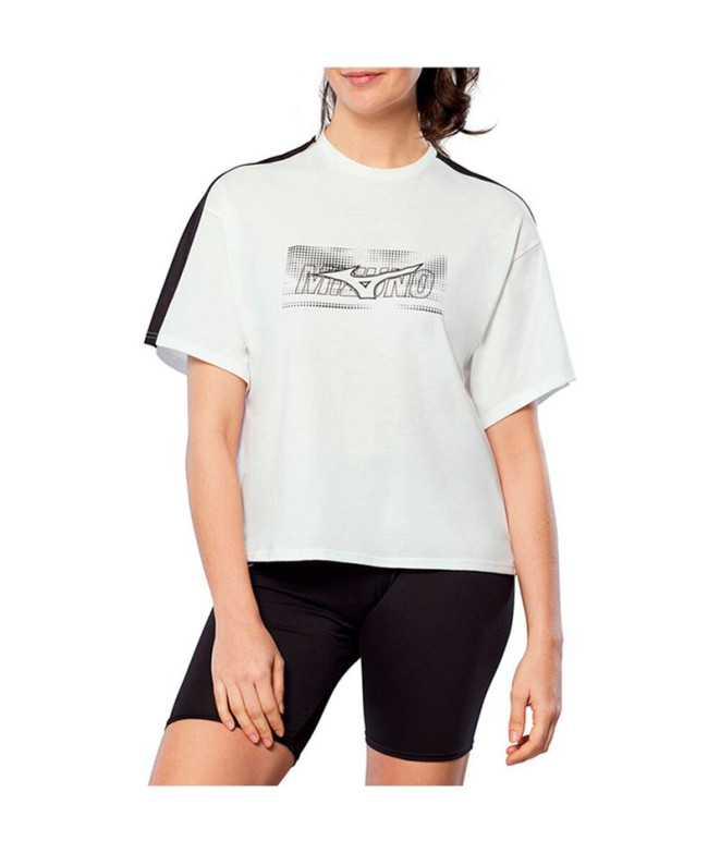 T-shirt by Running Mizuno Athletics Graphic Femme White