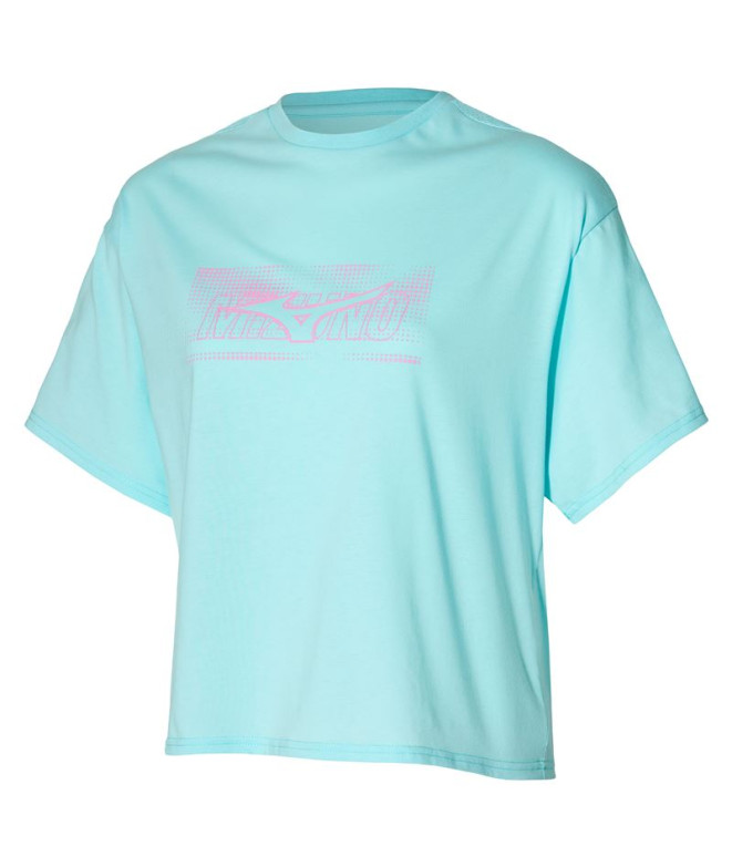 T-shirt by Running Mizuno Athletics Graphic Femme Blue