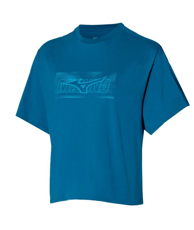 T-shirt by Running Mizuno Athletics Graphic Femme Blue