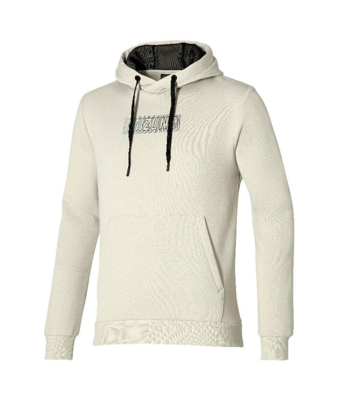 Sweat from Fitness Mizuno Release Hoodie Blanc cassé Homme