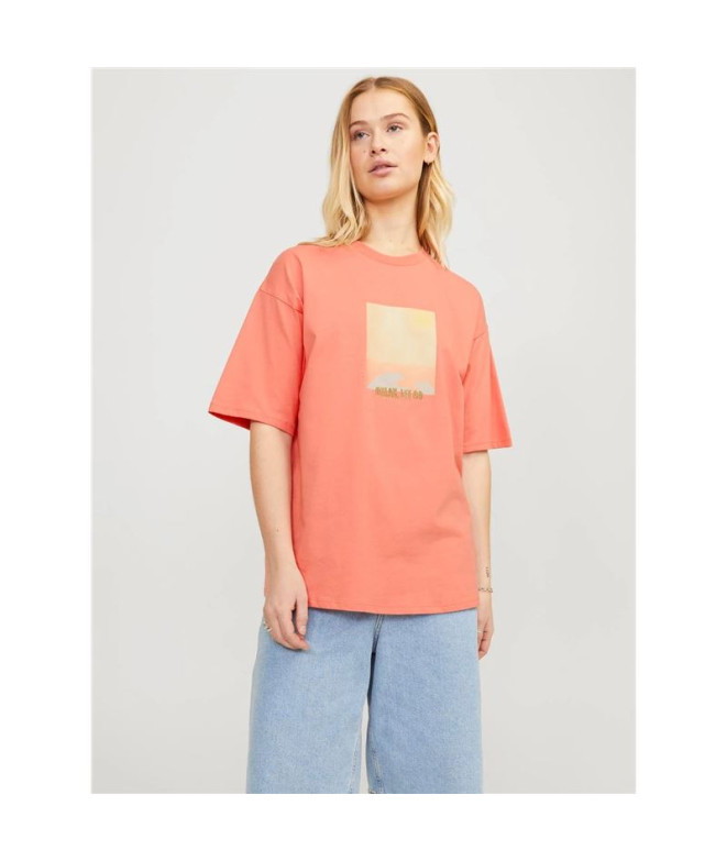 Camiseta Jack & Jones Jxpaige Mujer Coral