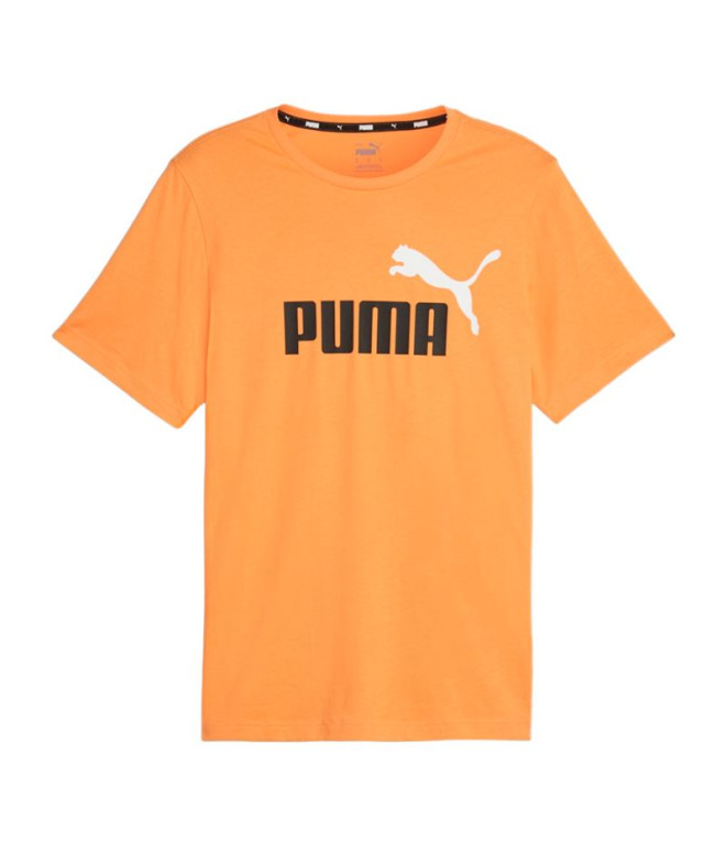 Camiseta Puma Essentials+ 2 Col Logo Naranja Hombre