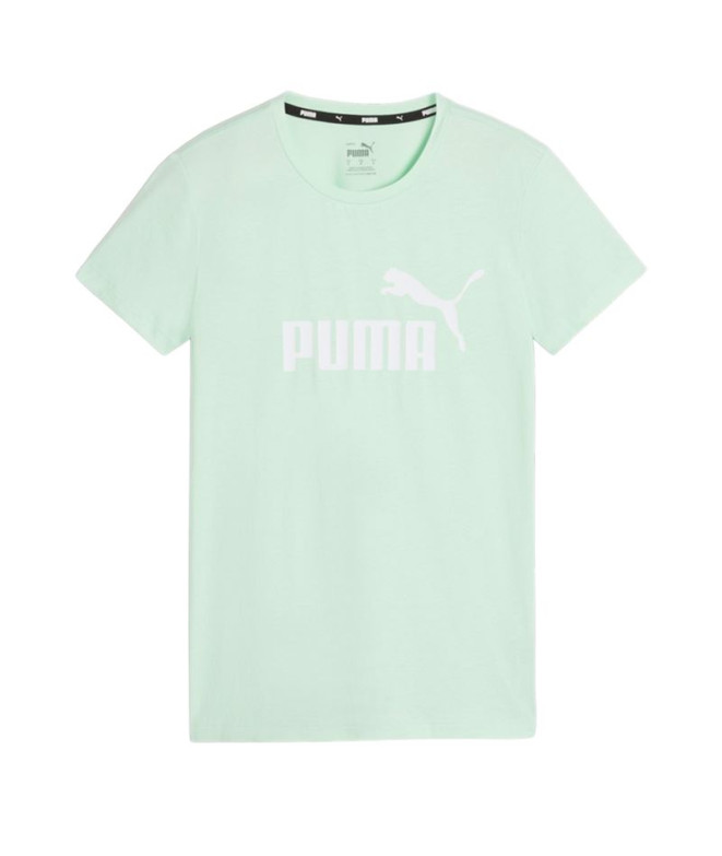 Camiseta Puma Essentials Logo Verde Mujer