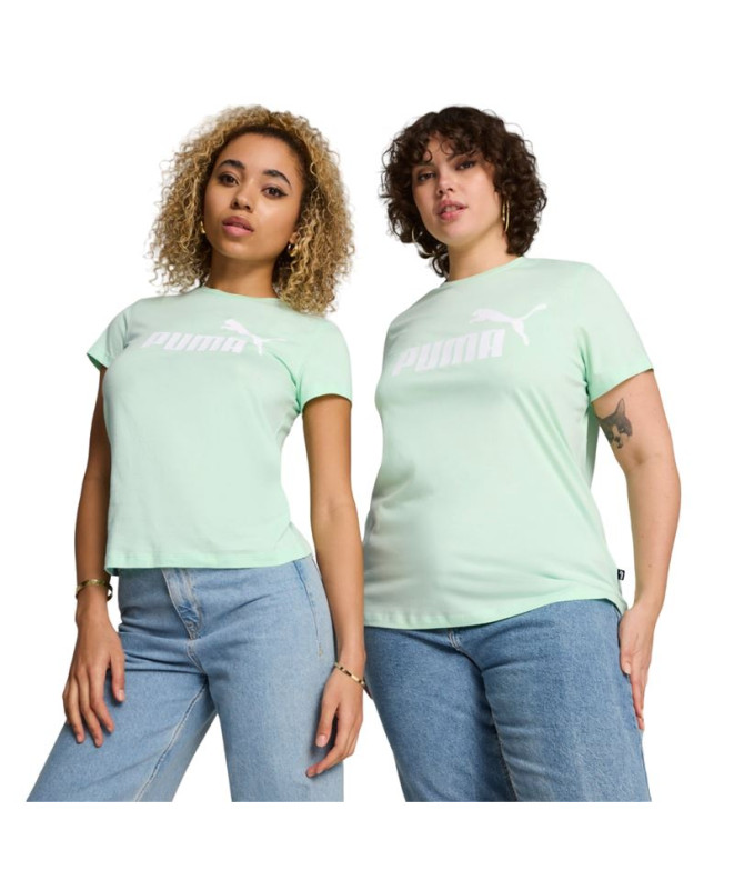 Camiseta Puma Essentials Logo Verde Mulher