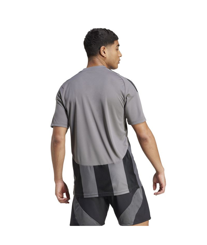 T-shirt de Football adidas Striped 24 Homme Grey