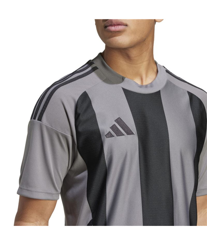 T-shirt de Football adidas Striped 24 Homme Grey