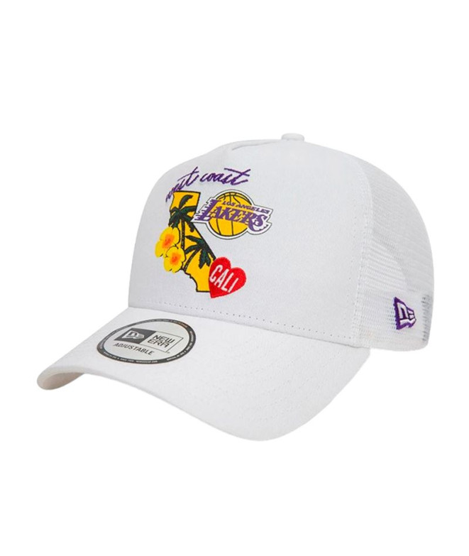 Boné New Era Trucker NBA Team Logo Los Angeles Lakers Branco Homem