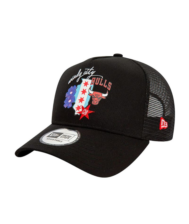 Boné New Era Chicago Bulls NBA Team Logo A-Frame Trucker Preto Homem