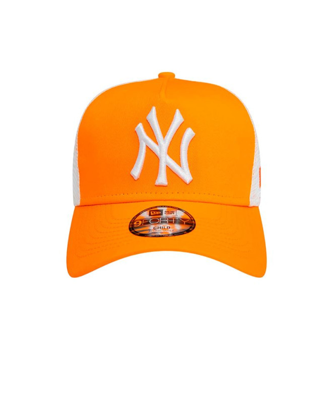 Casquette New Era New York Yankees Youth League A-Frame Trucker Orange Enfant