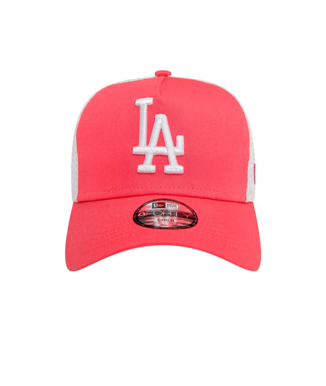 Boné New Era LA Dodgers Youth League Essential Rosa A-Frame Trucker Infantil