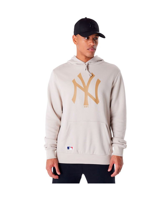 Moletom New Era MLB Regular New York Yankees Bege claro Homem