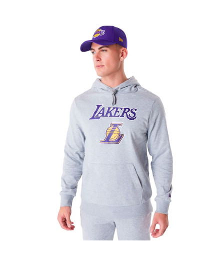 Moletom New Era NBA Regular LA Lakers Cinzento Med Homem