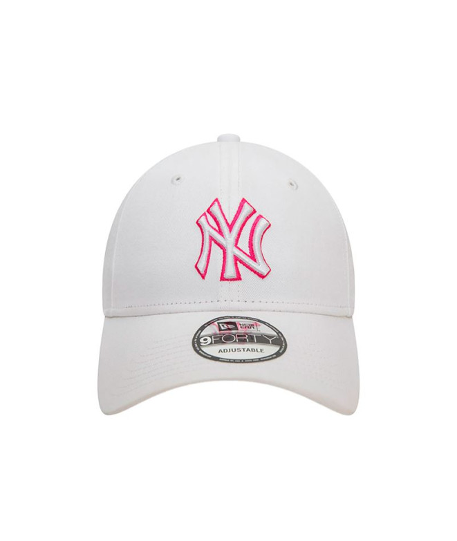 Casquette New Era New York Yankees Team Outline 9FORTY Blanc